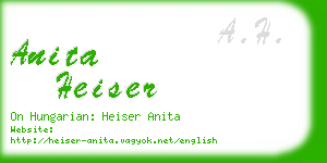anita heiser business card